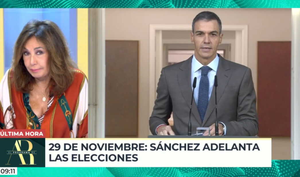 Ana Rosa Quintana durante su reacción en directo