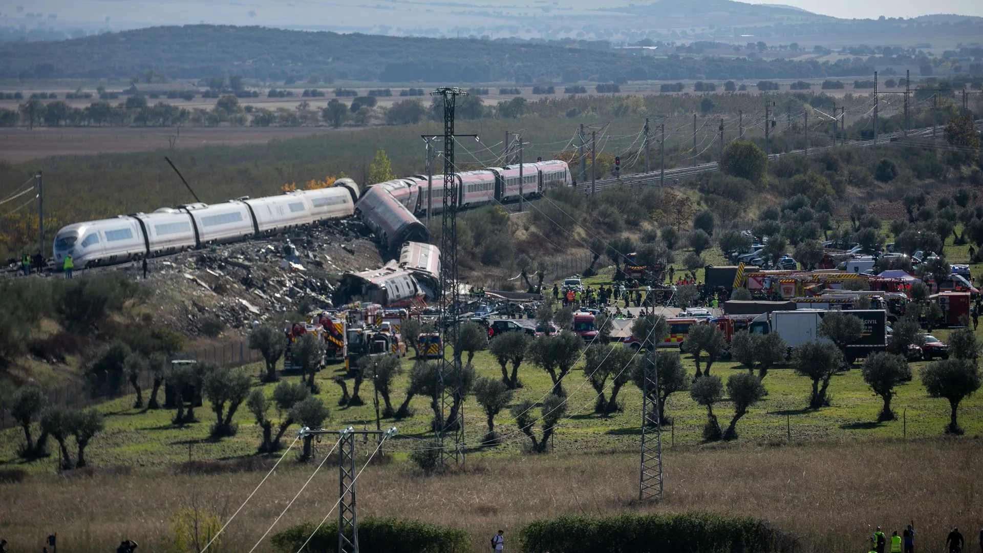 Vista del lugar del accidente ferroviario.