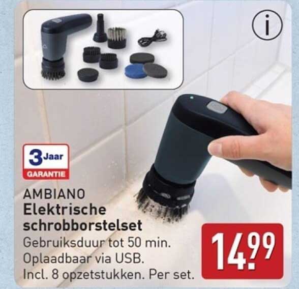 Cepillo eléctrico Ambiano limpiando azulejos del baño