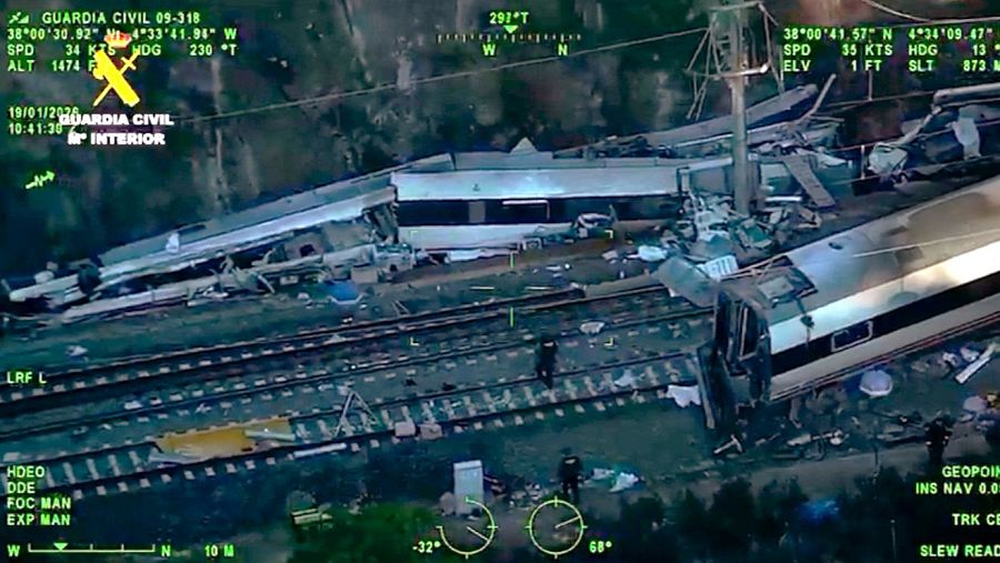 Imagen aérea del accidente ferroviario