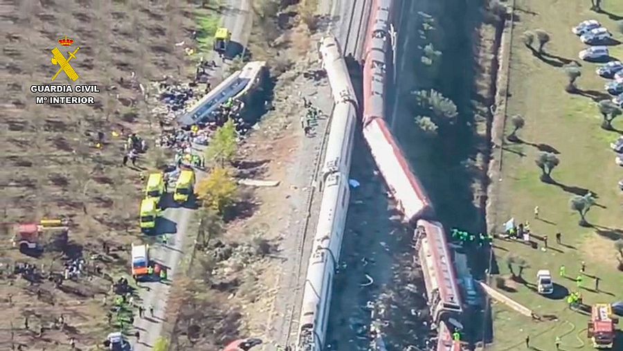 Imagen aérea del accidente ferroviario