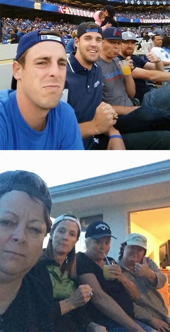 Nuestras madres nos copiaron el selfie que nos hicimos en el partido